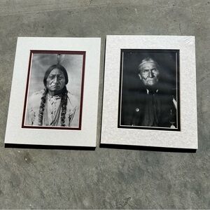 Apache Geronimo Sitting Bull Native American Prints 8 x 10 Collectible Vintage